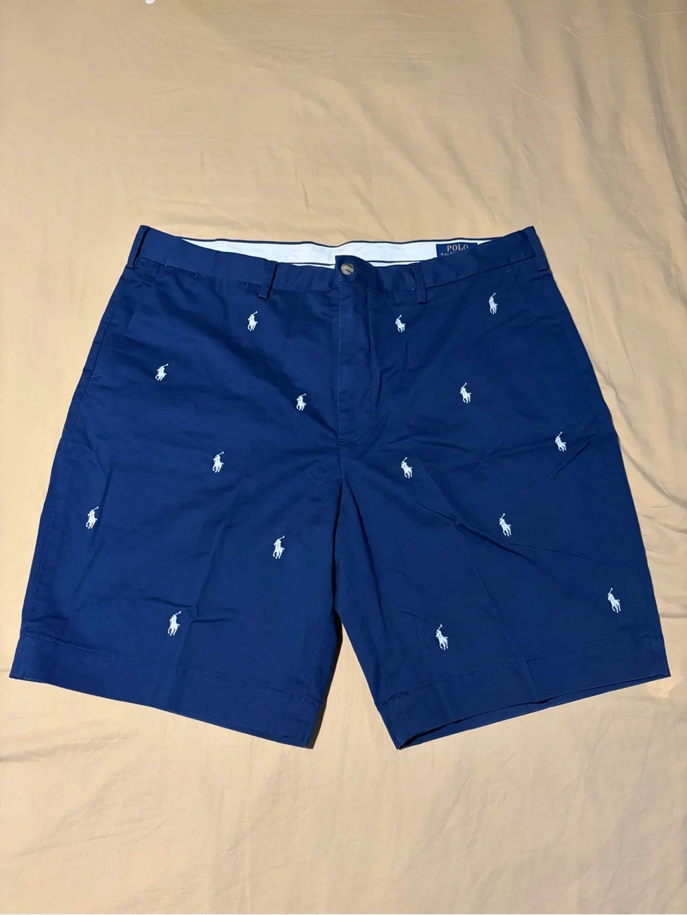Polo by Ralph Lauren Navy Shorts with White Embroidered Polo Logos